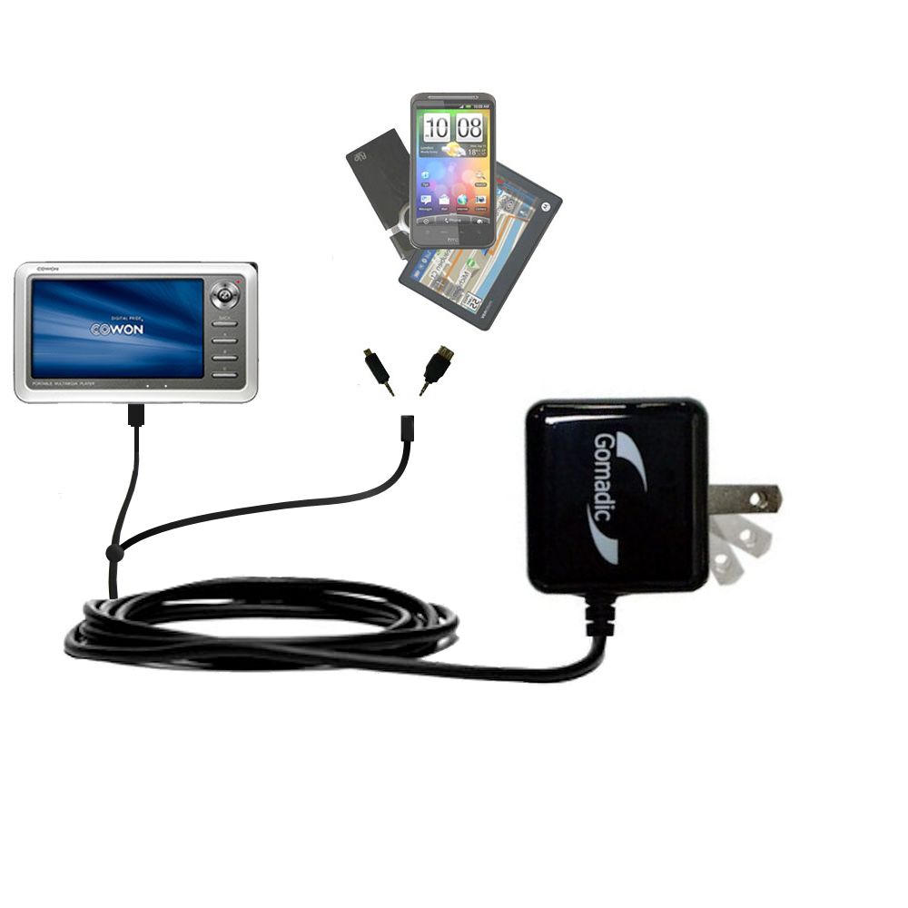 Double Wall Home Charger with tips including compatible with the Cowon iAudio A2 Portable Media Player