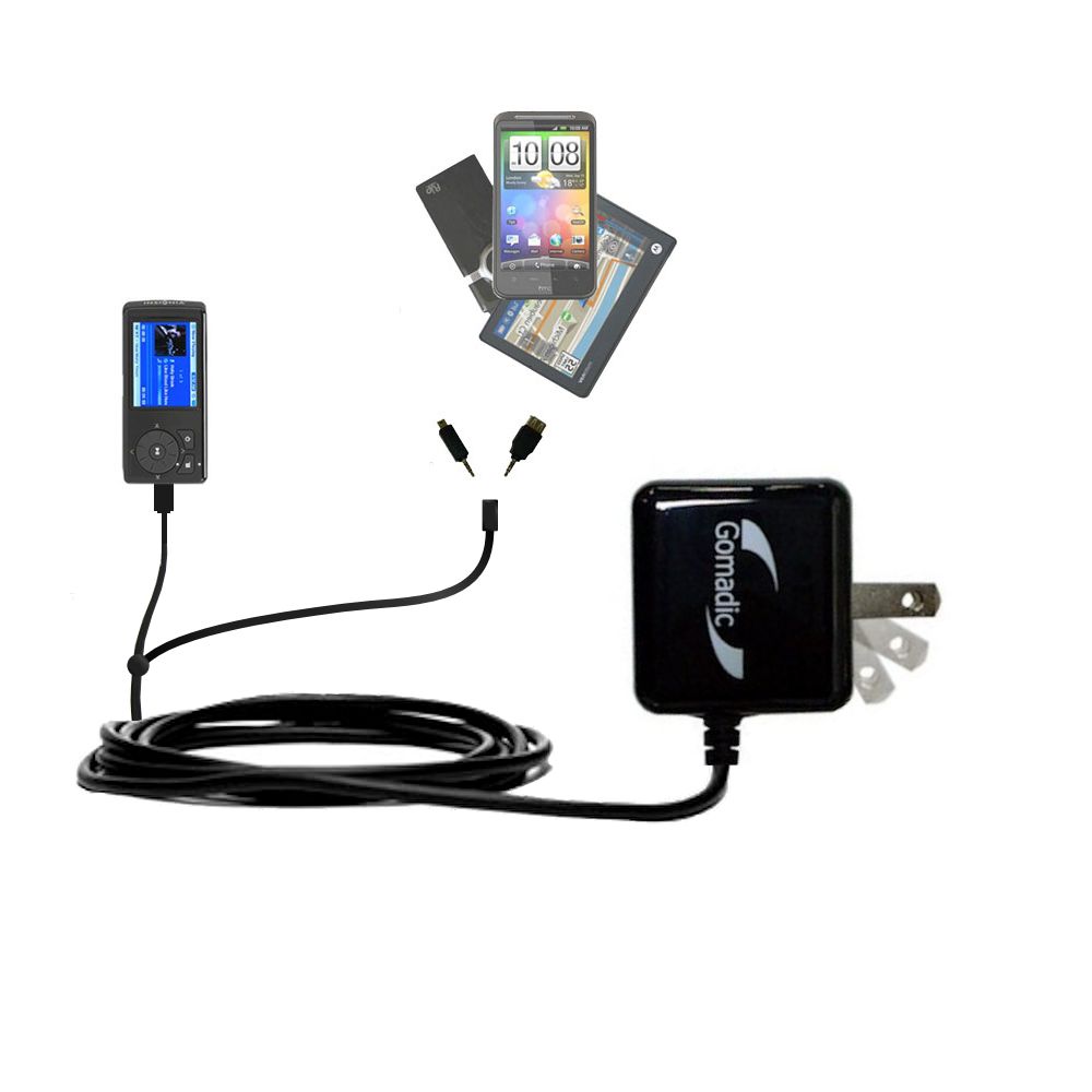 Double Wall Home Charger with tips including compatible with the Insignia MP3 Player