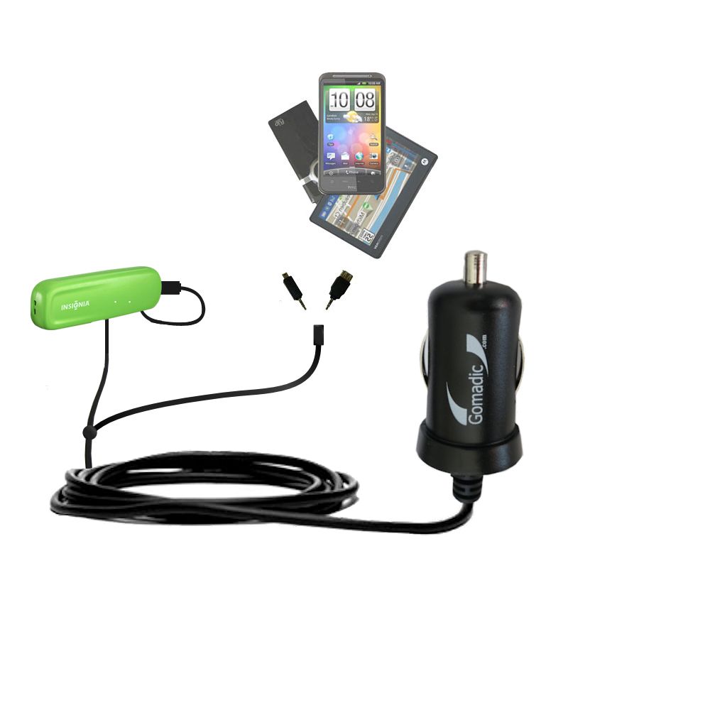 mini Double Car Charger with tips including compatible with the Insignia NS-KDTR1 Little Buddy Child Tracker