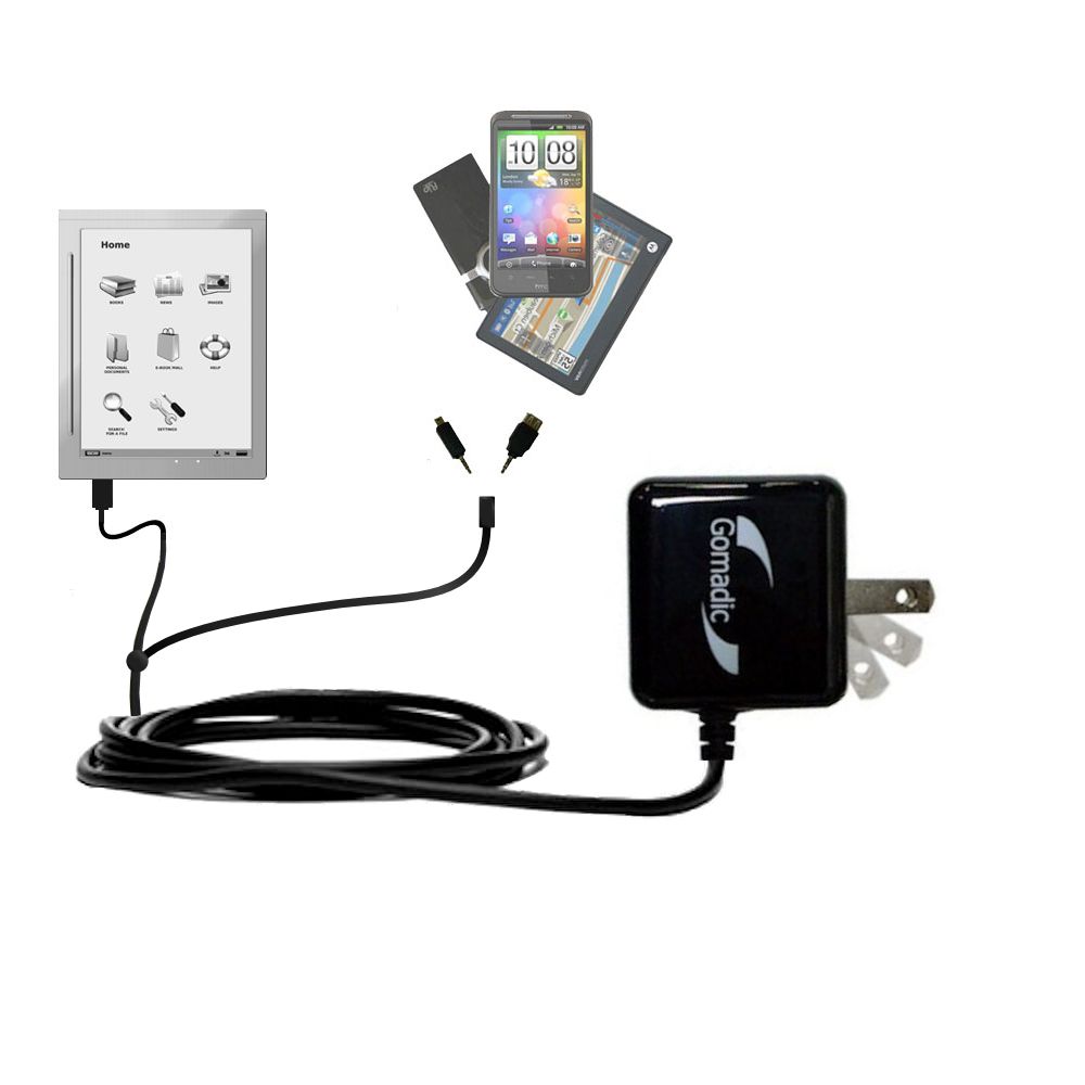 Double Wall Home Charger with tips including compatible with the iRex Digital Reader 800