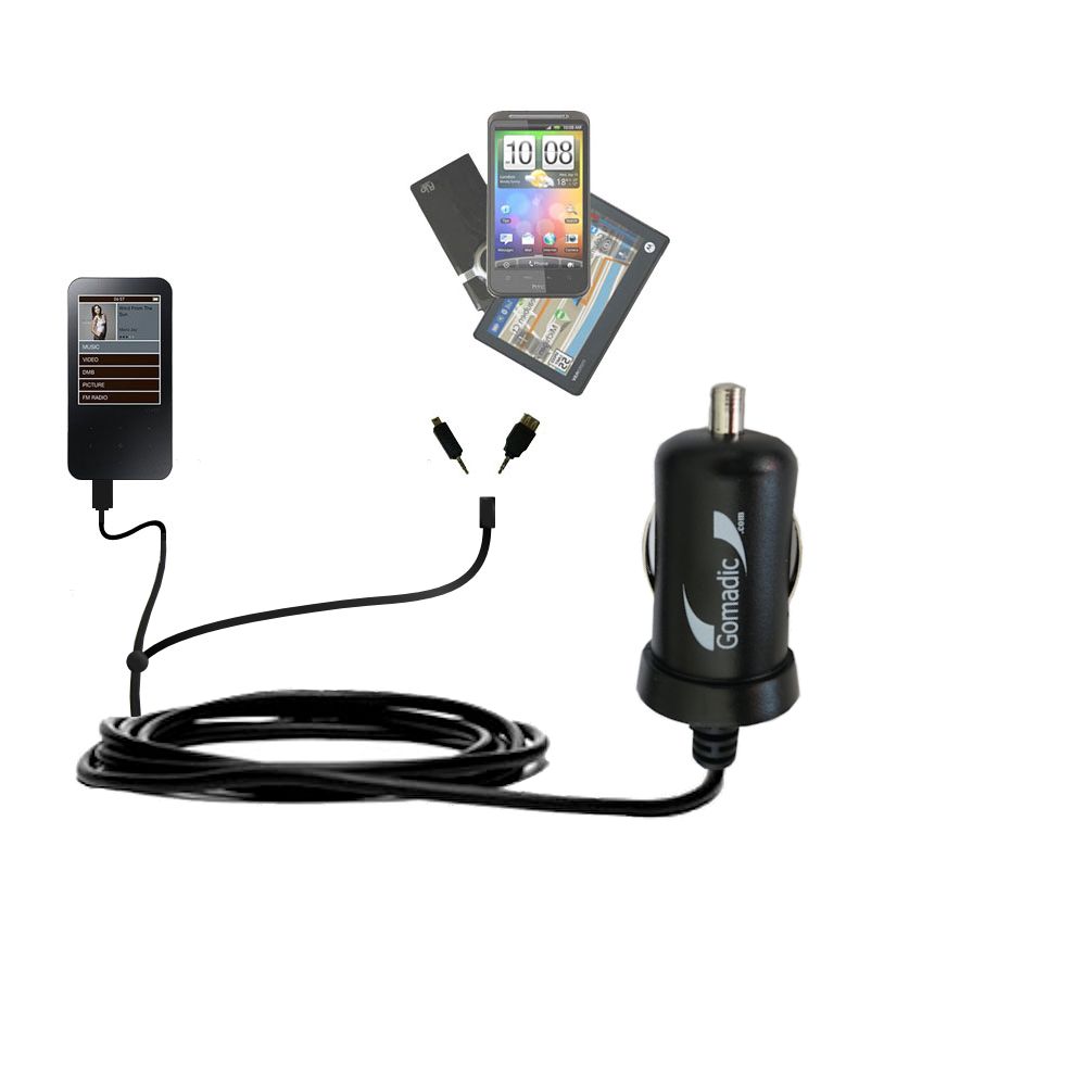 mini Double Car Charger with tips including compatible with the iRiver B30