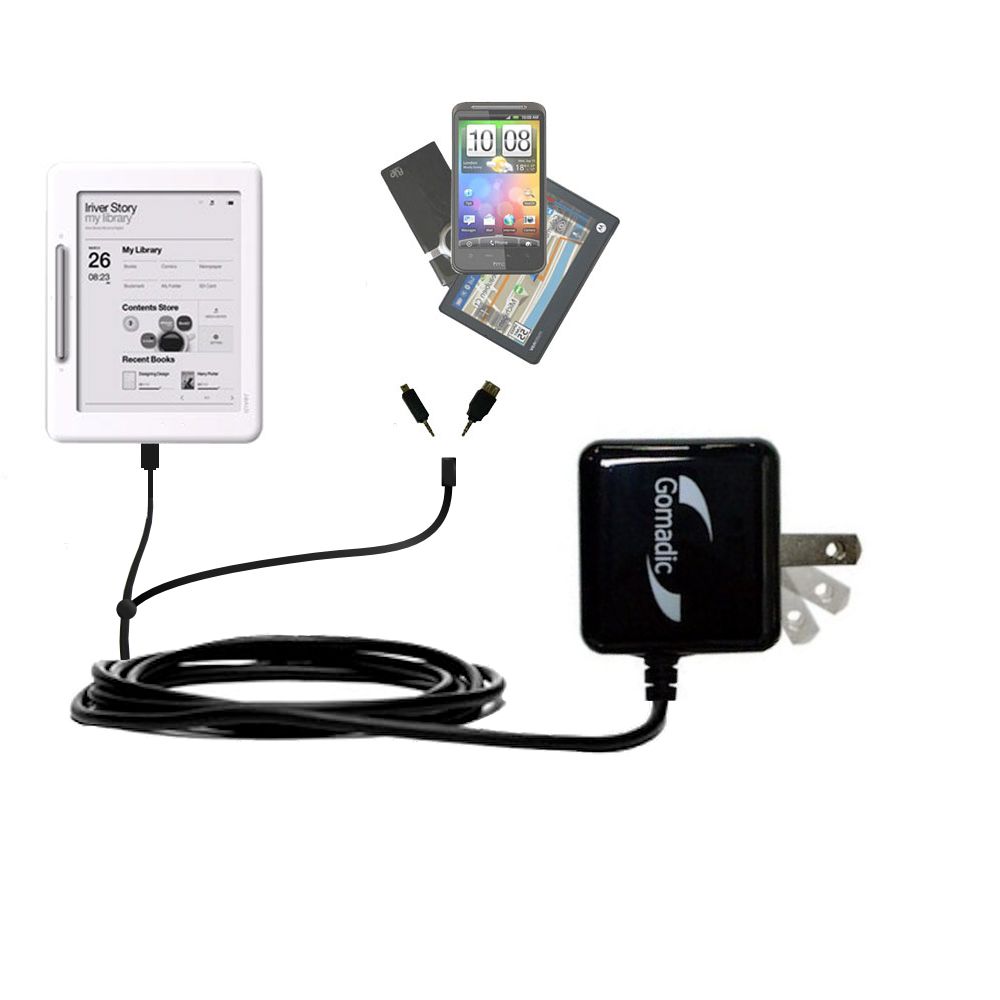 Double Wall Home Charger with tips including compatible with the iRiver Cover Story