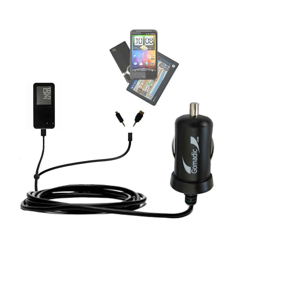 mini Double Car Charger with tips including compatible with the iRiver E30