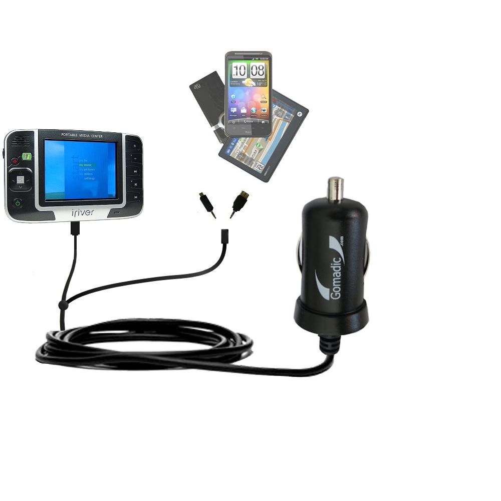 mini Double Car Charger with tips including compatible with the iRiver PMC-100