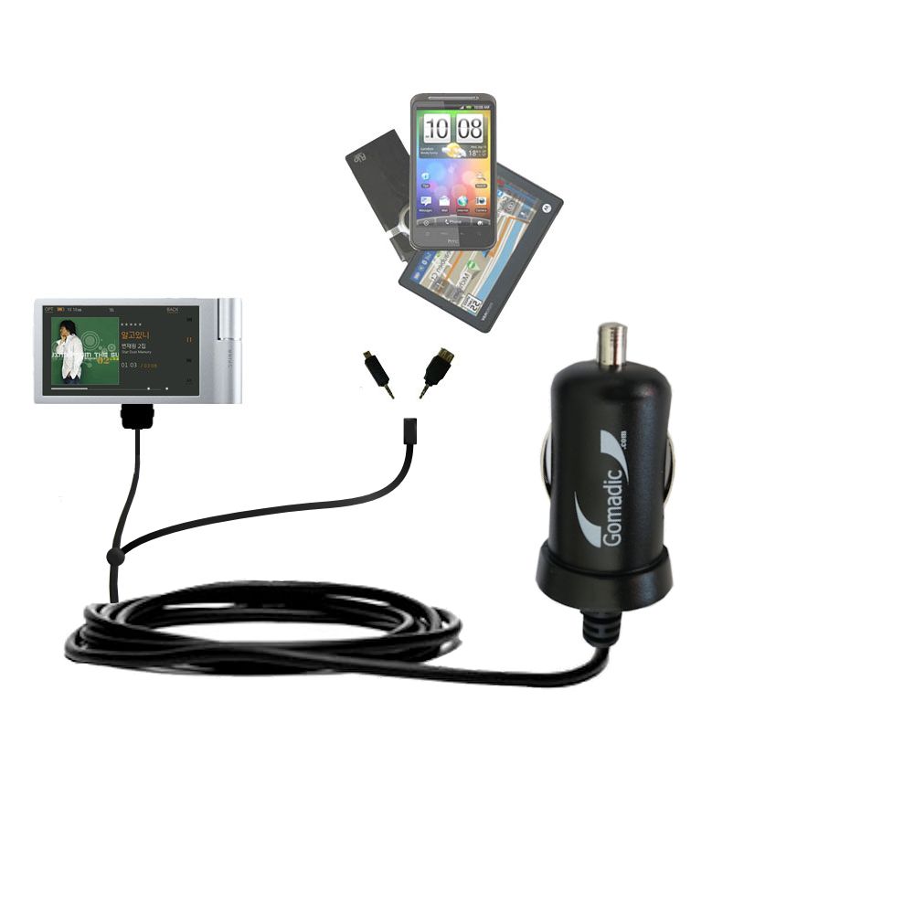 mini Double Car Charger with tips including compatible with the iRiver Spinn