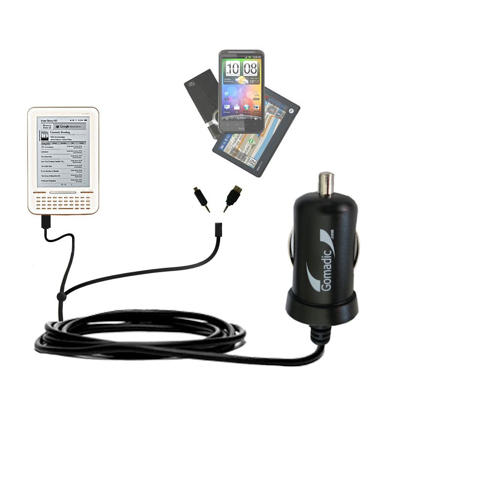 mini Double Car Charger with tips including compatible with the iRiver Story