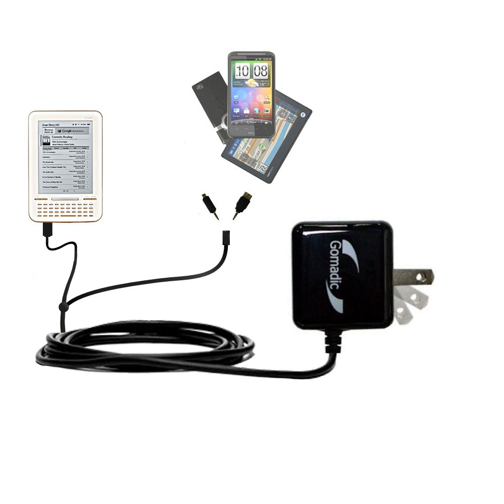 Double Wall Home Charger with tips including compatible with the iRiver Story