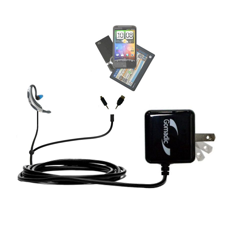 Double Wall Home Charger with tips including compatible with the Jabra BT200