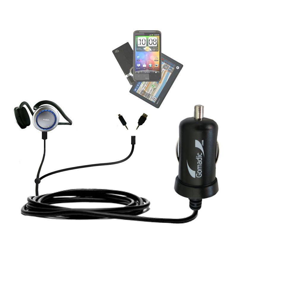 mini Double Car Charger with tips including compatible with the Jabra BT620s