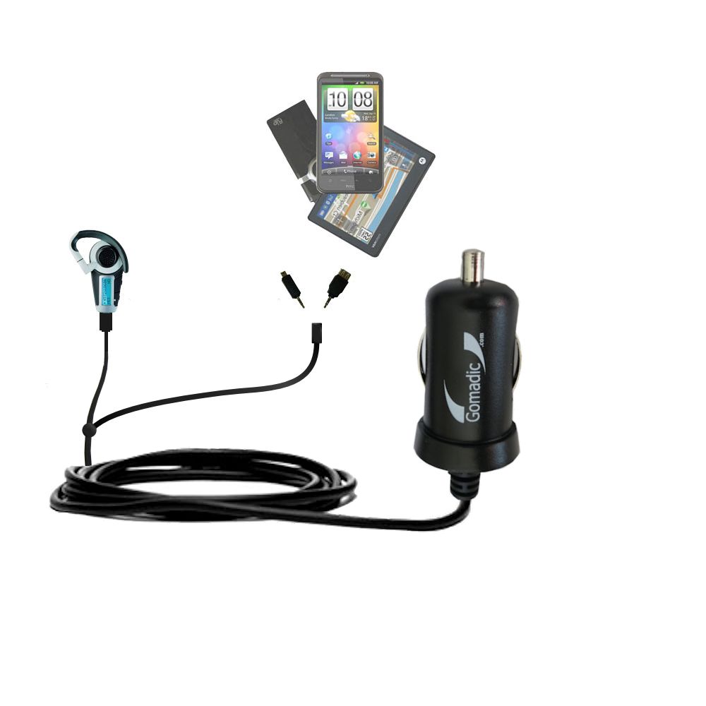 mini Double Car Charger with tips including compatible with the Jabra BT800