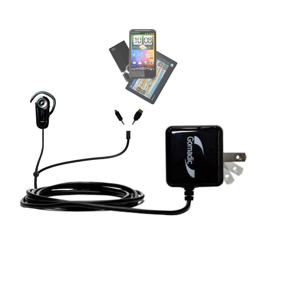 Double Wall Home Charger with tips including compatible with the Jabra BT8010