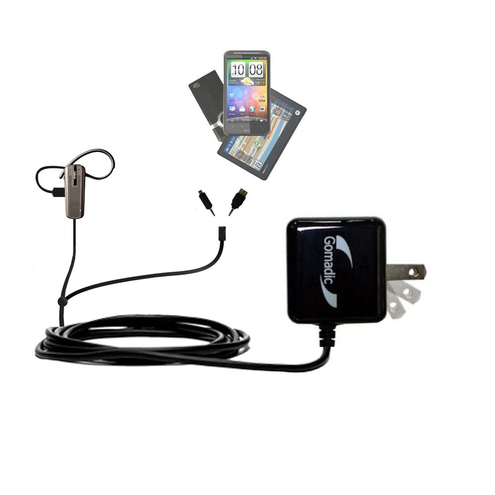 Double Wall Home Charger with tips including compatible with the Jabra Extreme