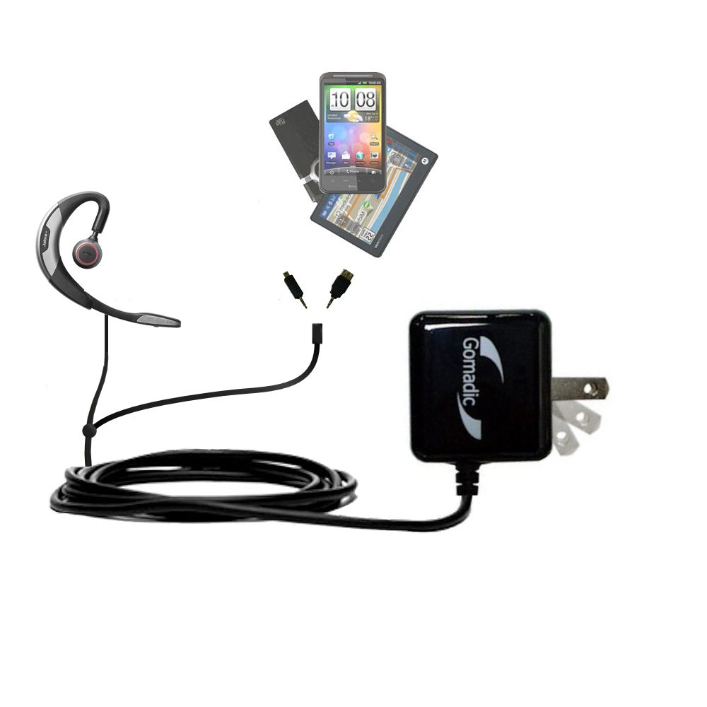 Double Wall Home Charger with tips including compatible with the Jabra Motion