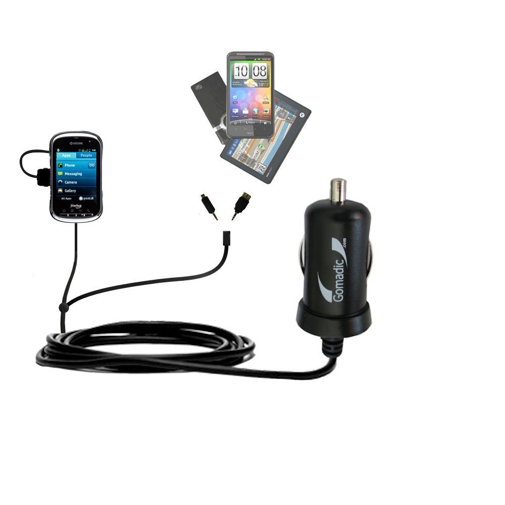 mini Double Car Charger with tips including compatible with the Jitterbug Touch