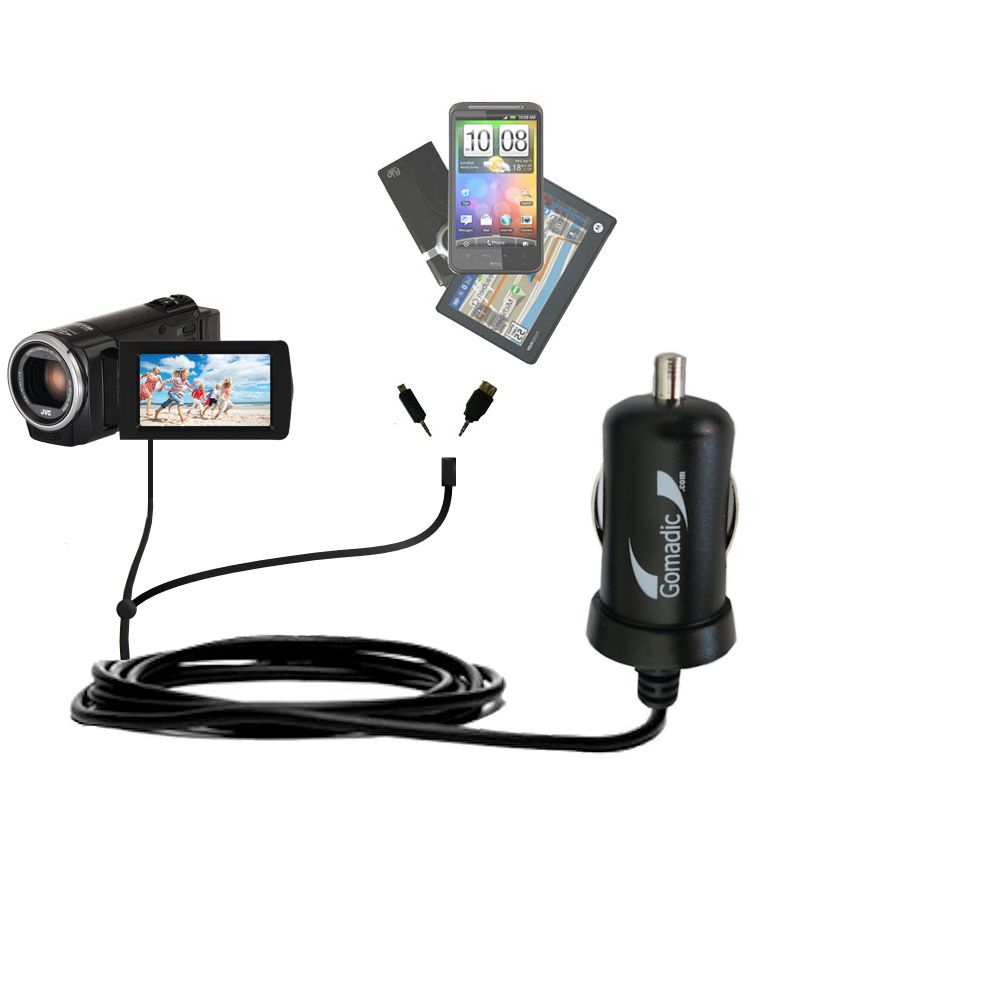 mini Double Car Charger with tips including compatible with the JVC Everio GZ-E100