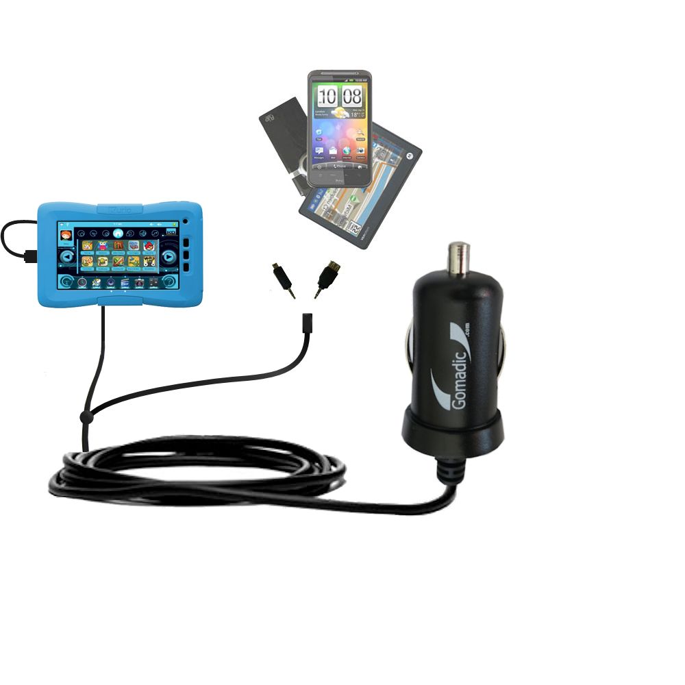 mini Double Car Charger with tips including compatible with the KD Interactive Kurio 10S