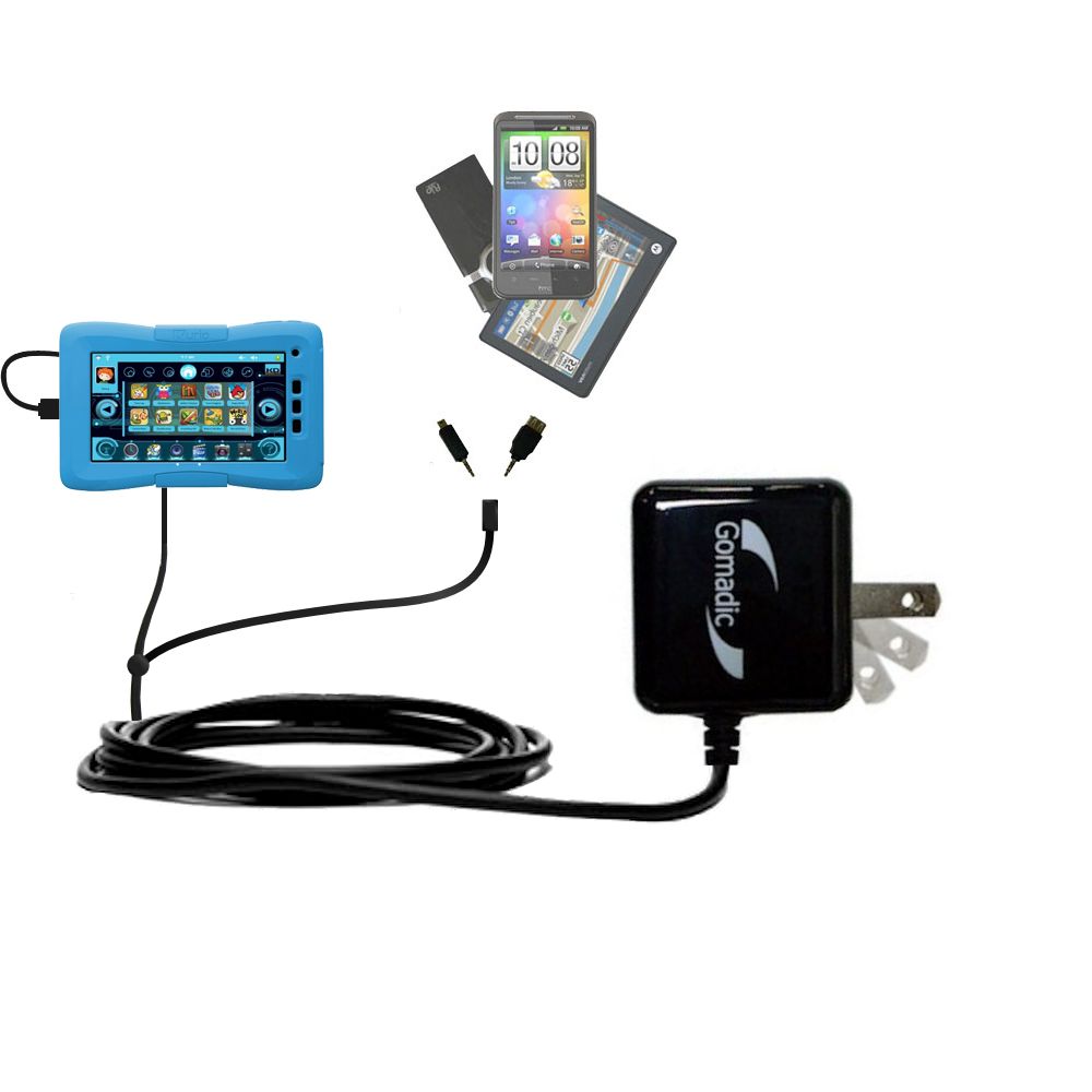 Double Wall Home Charger with tips including compatible with the KD Interactive Kurio 10S