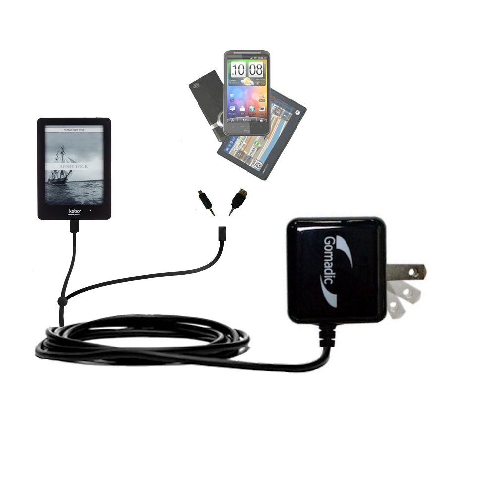Double Wall Home Charger with tips including compatible with the Kobo Glo