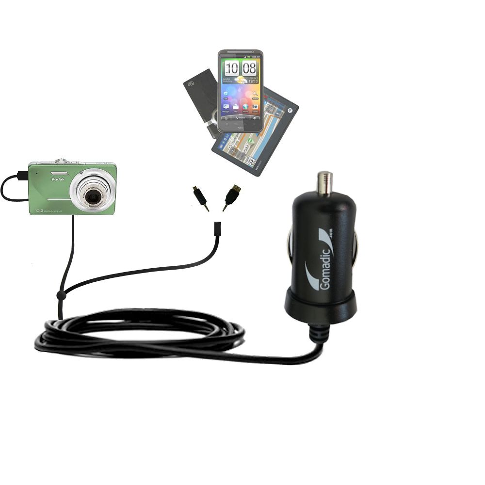 mini Double Car Charger with tips including compatible with the Kodak EasyShare M340