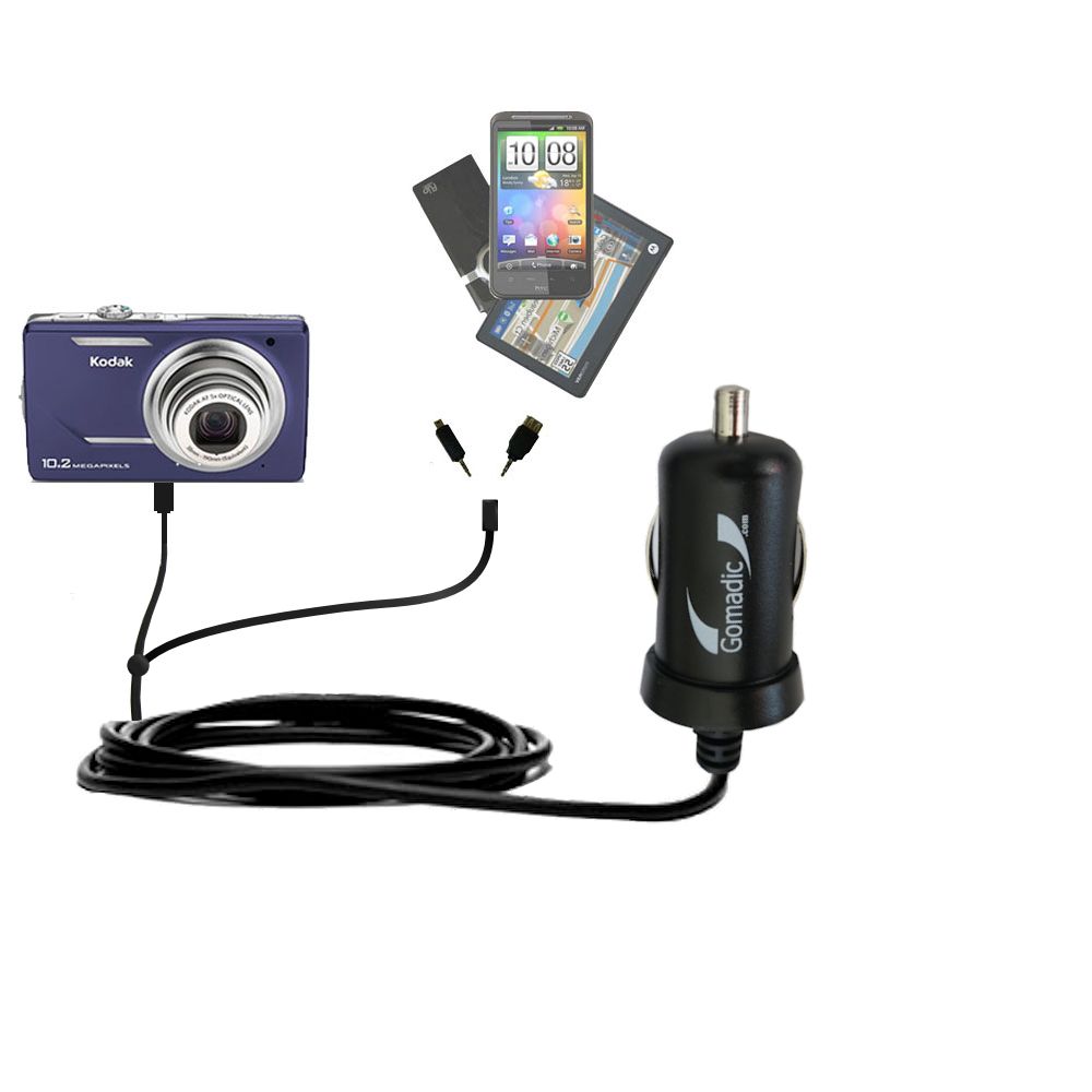 mini Double Car Charger with tips including compatible with the Kodak EasyShare M380