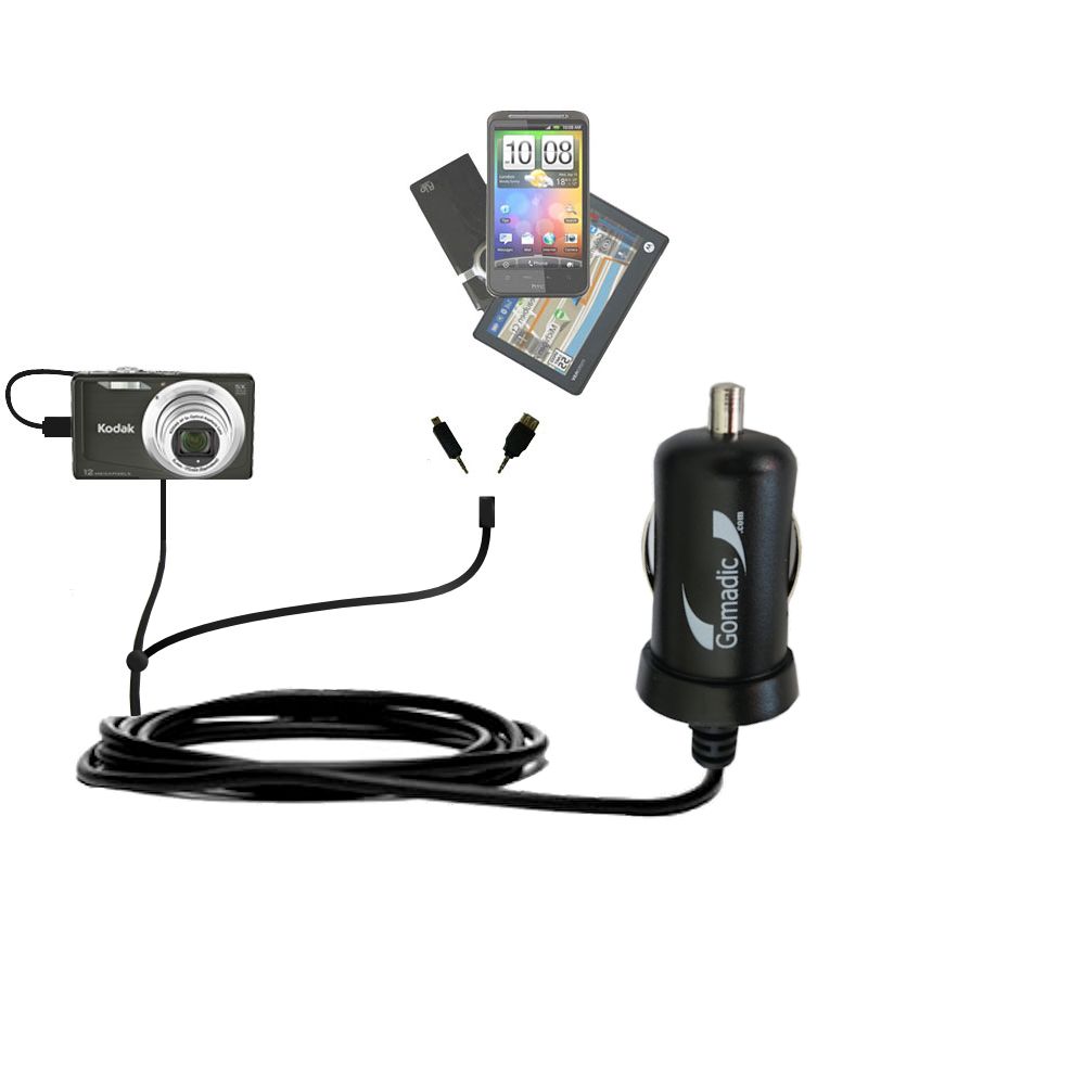 mini Double Car Charger with tips including compatible with the Kodak EasyShare M381