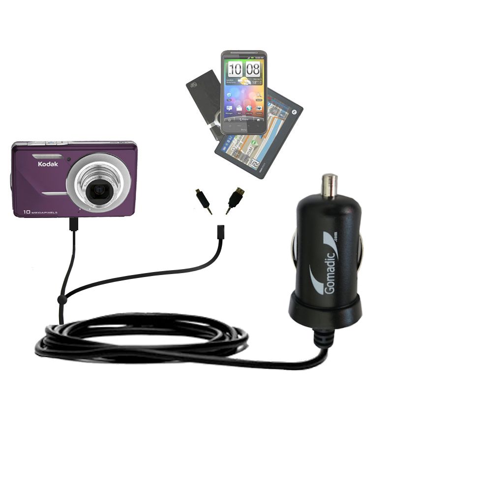 mini Double Car Charger with tips including compatible with the Kodak EasyShare M420
