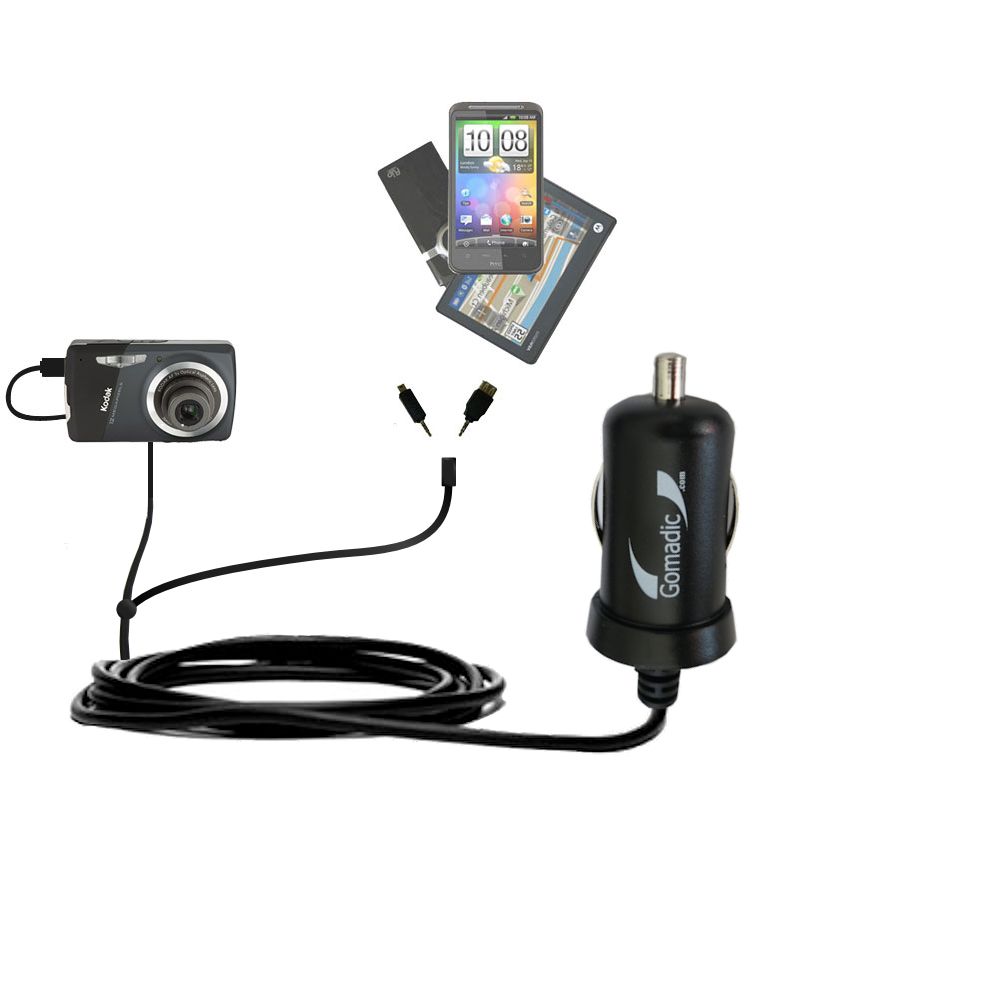 mini Double Car Charger with tips including compatible with the Kodak EasyShare M530