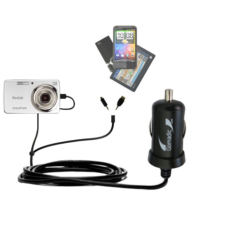mini Double Car Charger with tips including compatible with the Kodak EasyShare M532