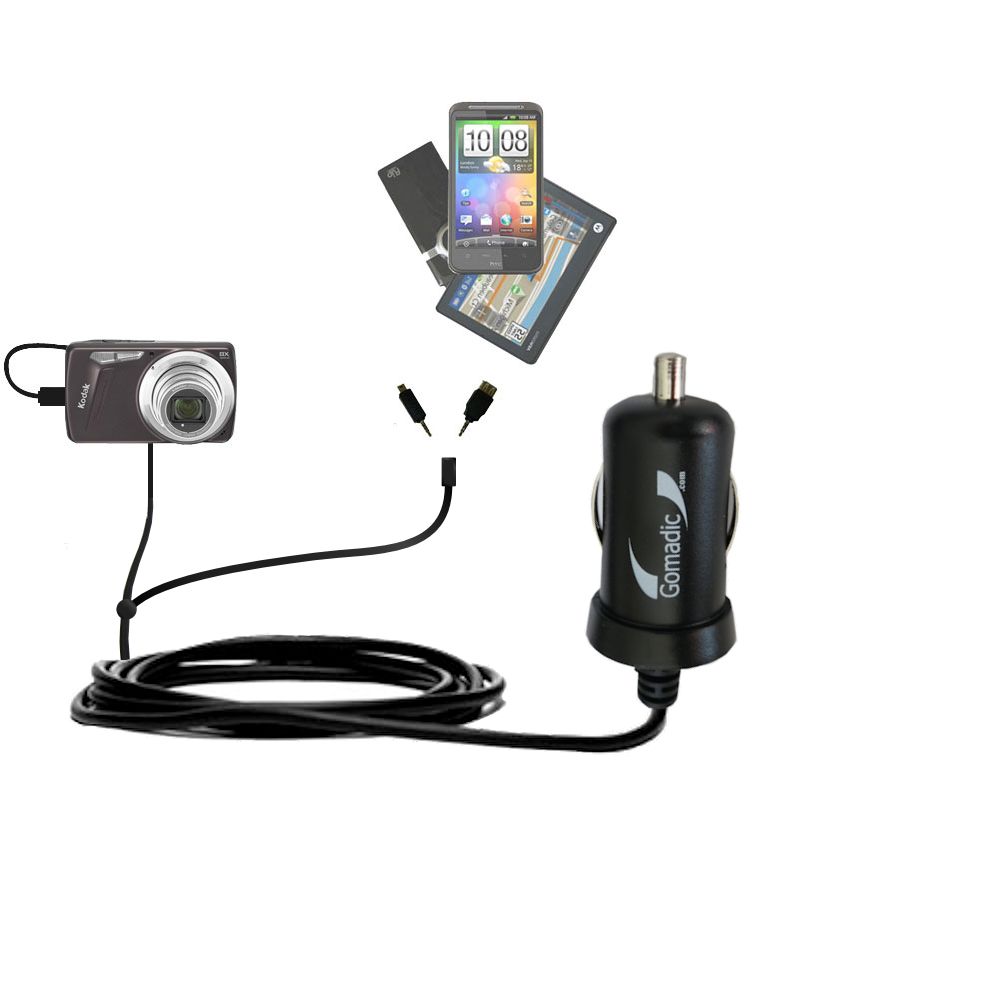 mini Double Car Charger with tips including compatible with the Kodak EasyShare M580