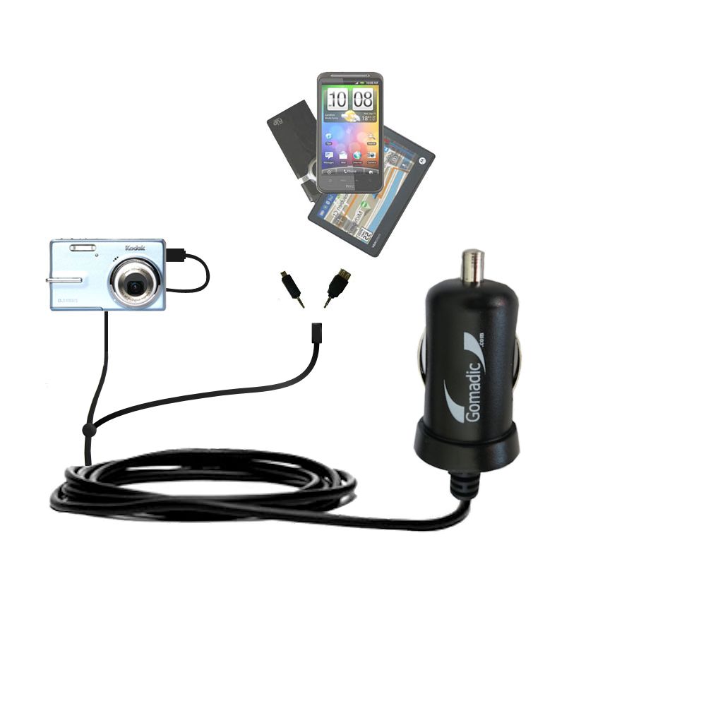 mini Double Car Charger with tips including compatible with the Kodak Easyshare M893