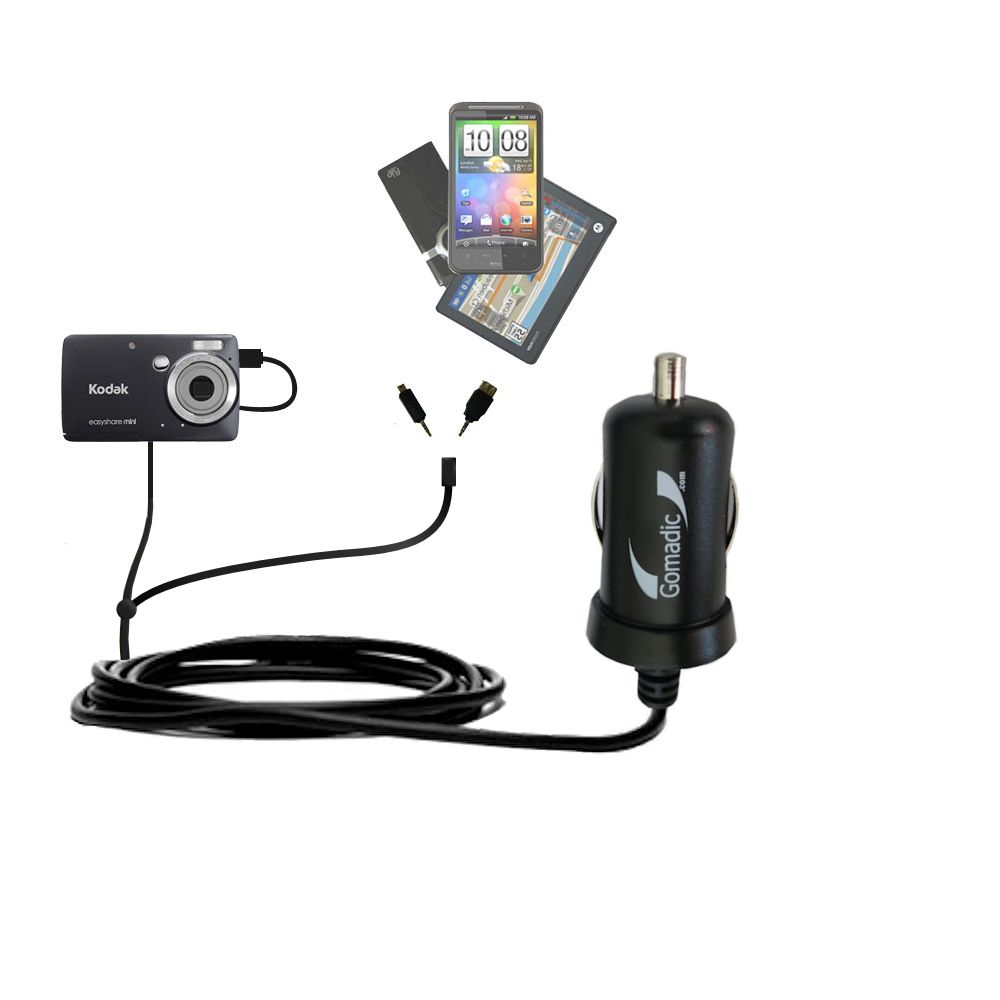 mini Double Car Charger with tips including compatible with the Kodak EasyShare MINI