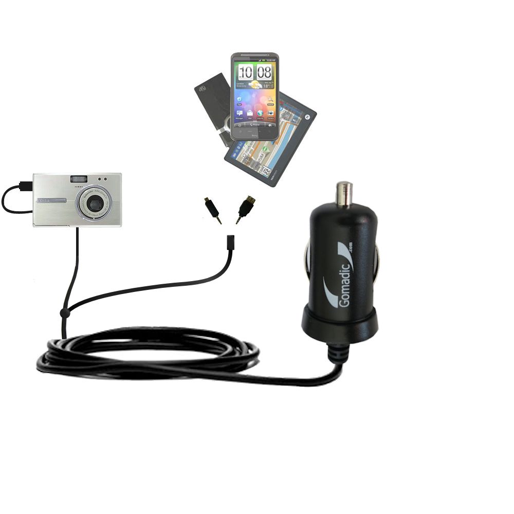 mini Double Car Charger with tips including compatible with the Kodak Easyshare One
