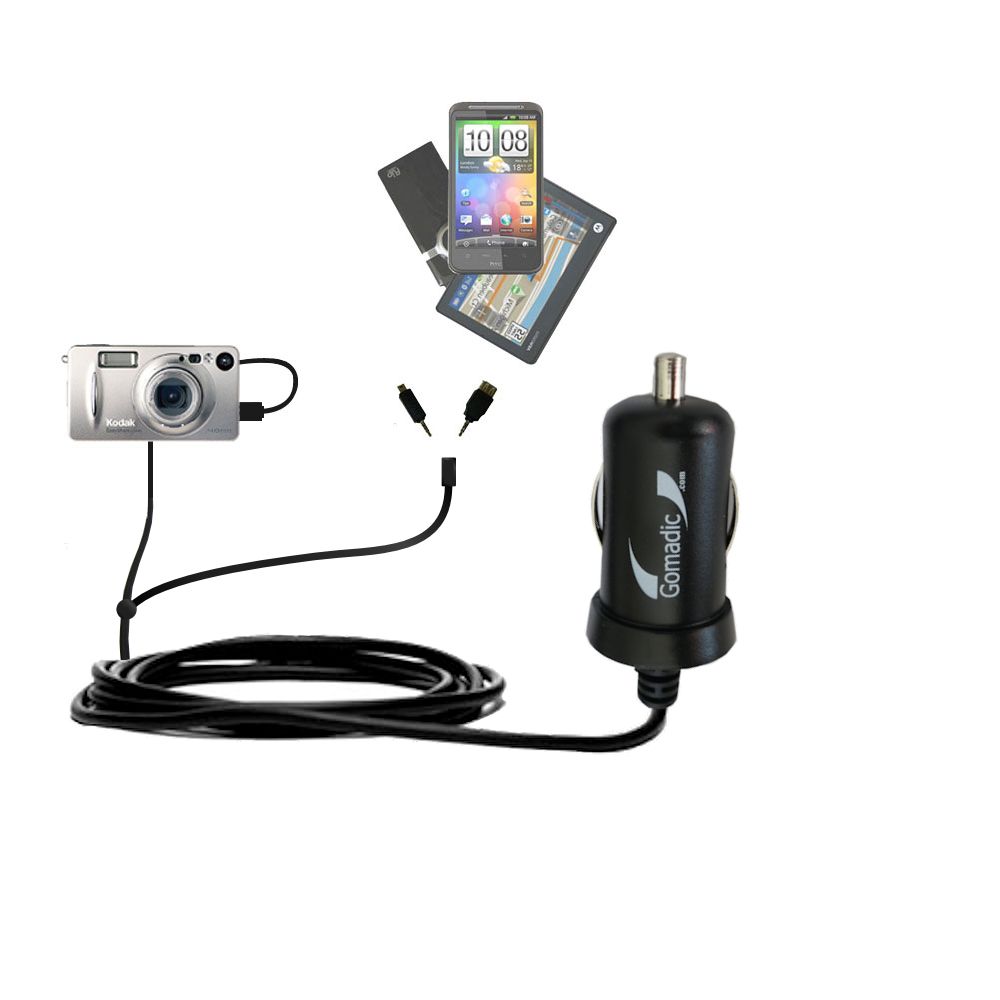 mini Double Car Charger with tips including compatible with the Kodak LS443