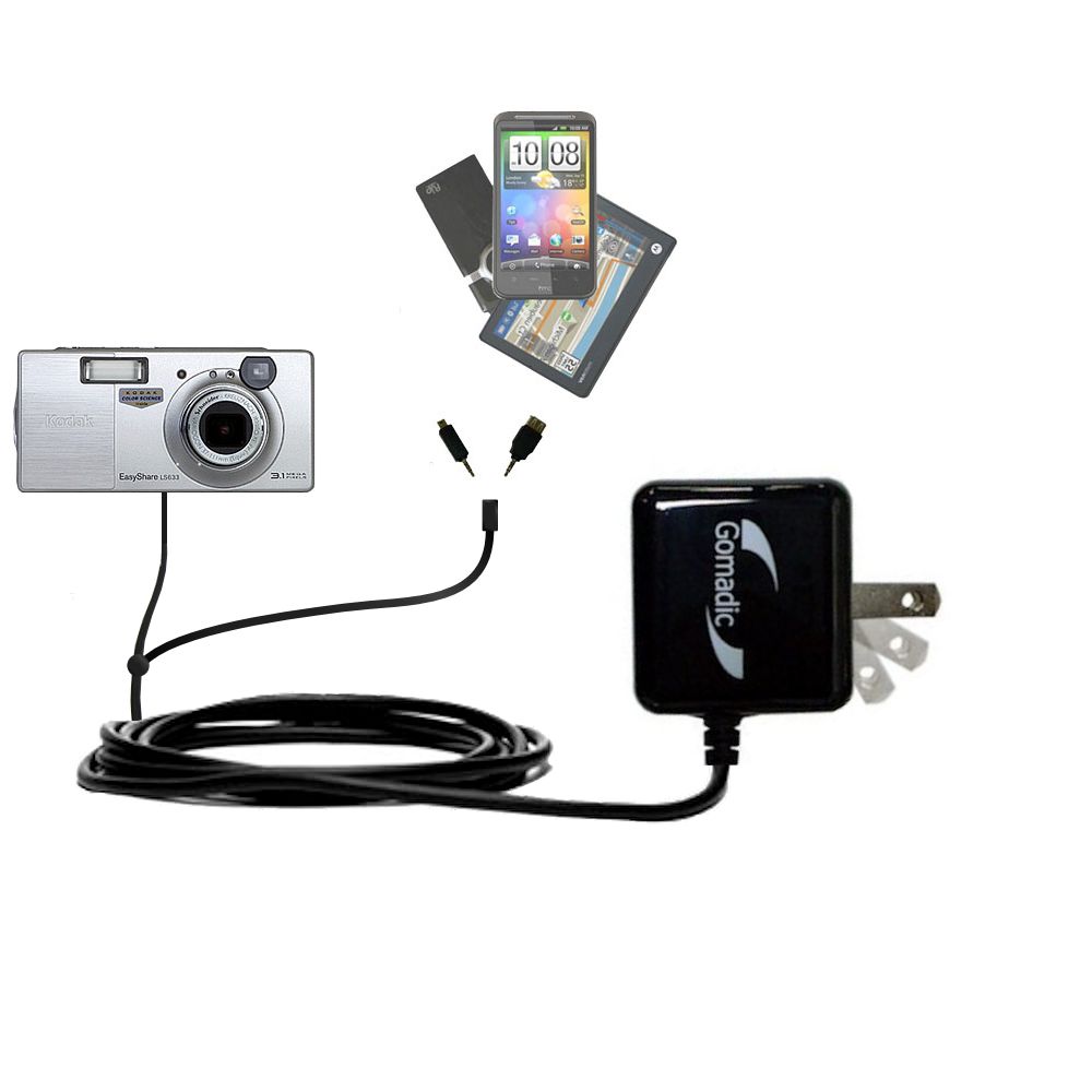 Double Wall Home Charger with tips including compatible with the Kodak LS633