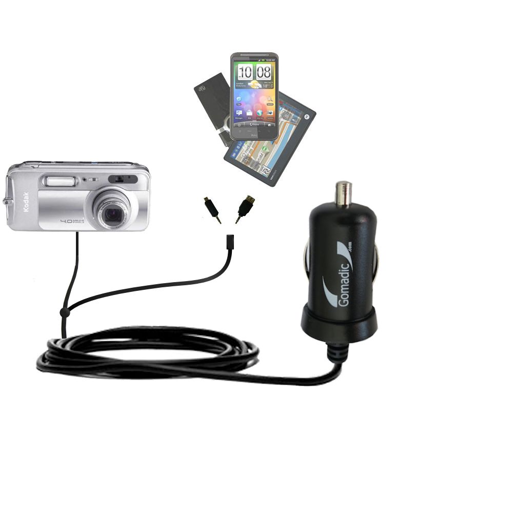 mini Double Car Charger with tips including compatible with the Kodak LS743