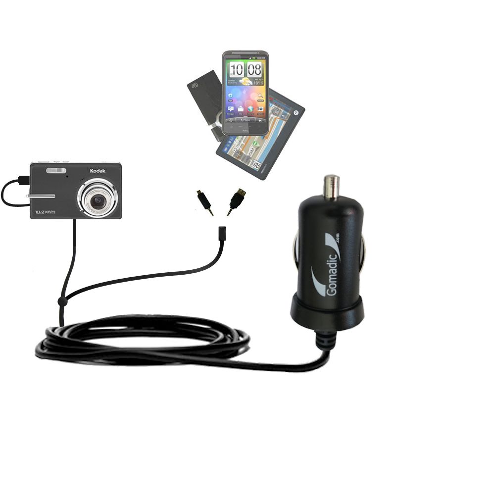 mini Double Car Charger with tips including compatible with the Kodak M1073 IS