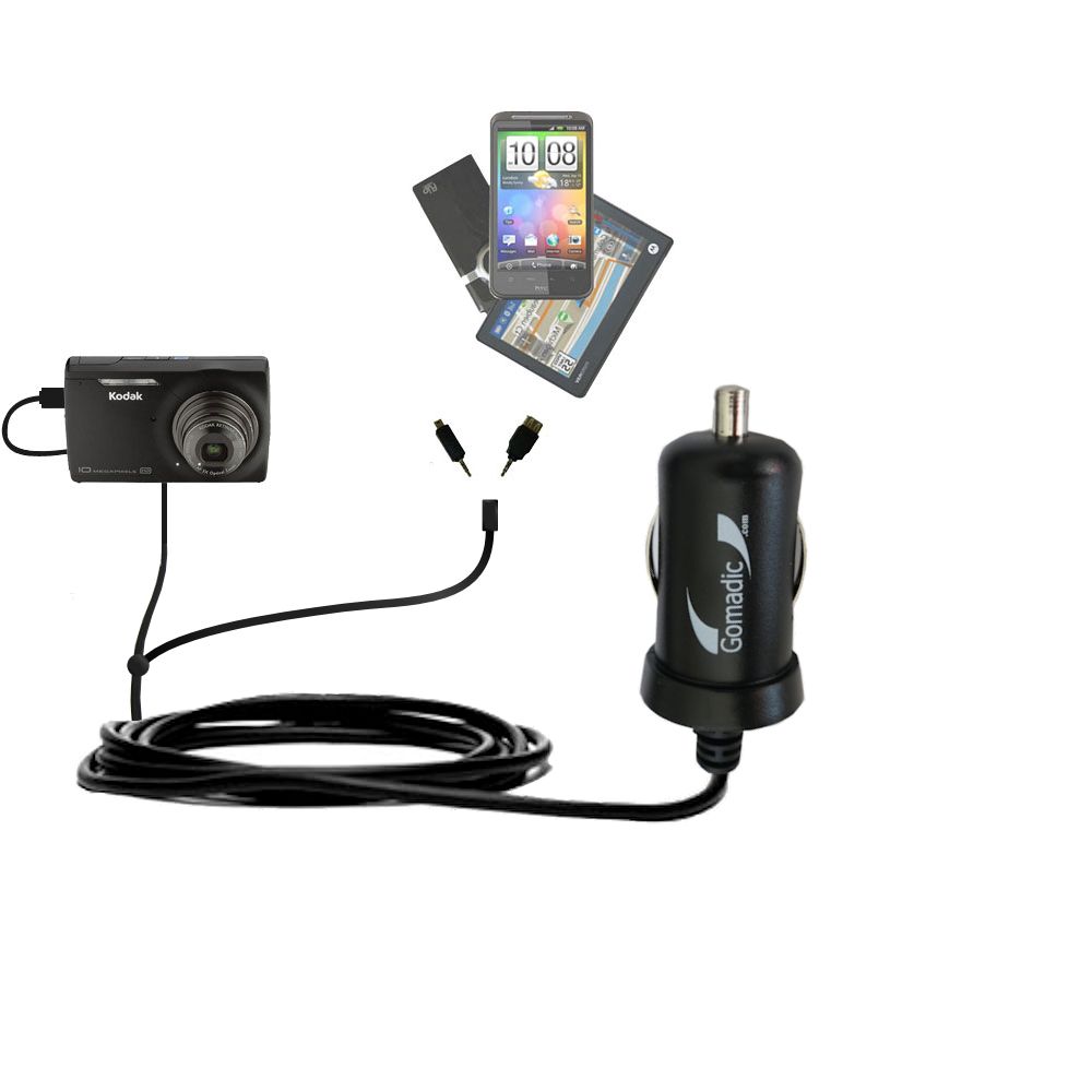 mini Double Car Charger with tips including compatible with the Kodak M1093 IS
