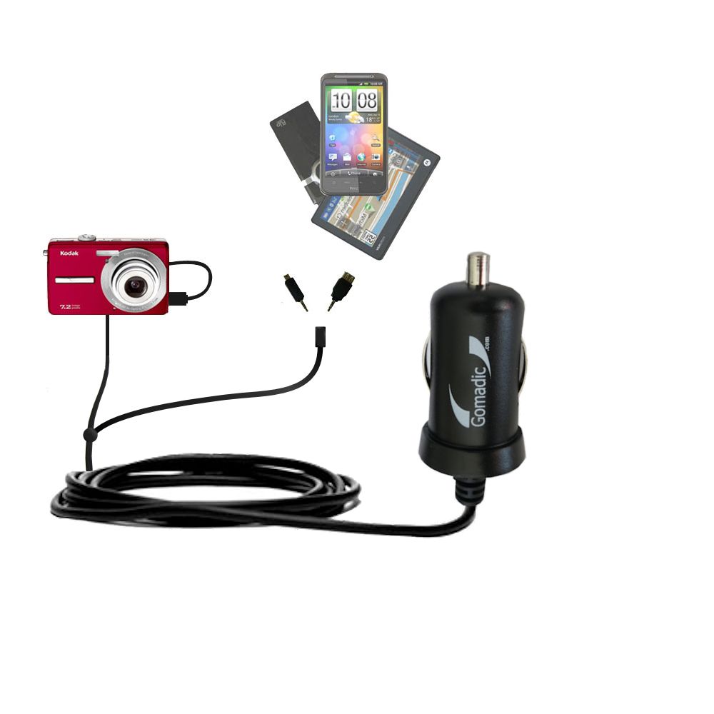 mini Double Car Charger with tips including compatible with the Kodak M763