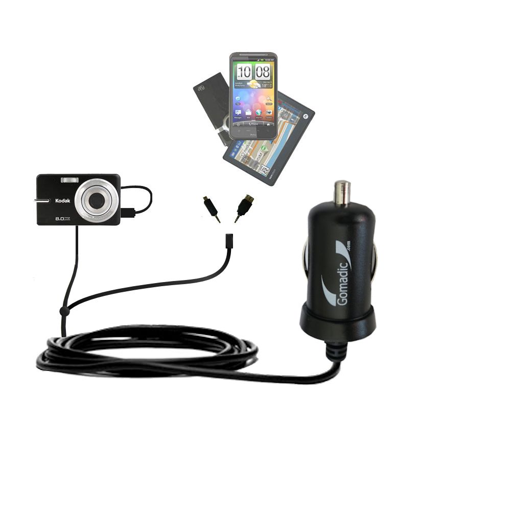 mini Double Car Charger with tips including compatible with the Kodak M883