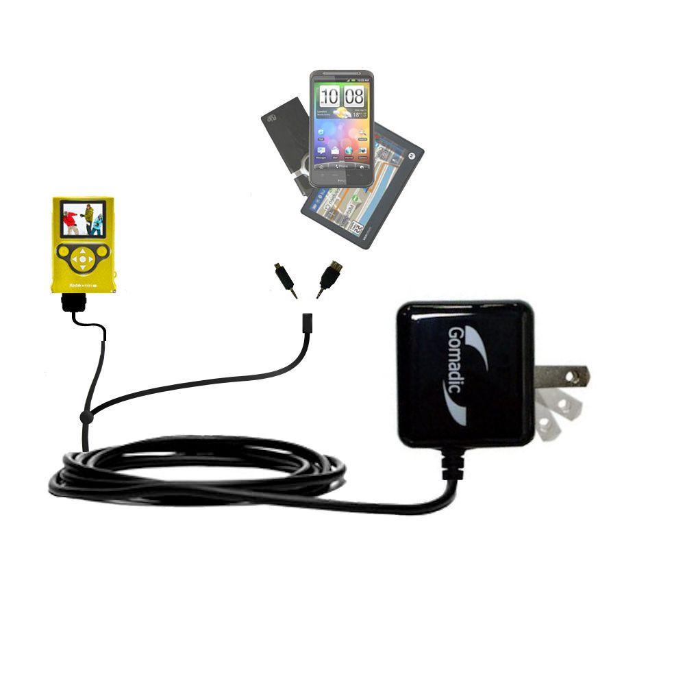 Double Wall Home Charger with tips including compatible with the Kodak Mini HD Video Camera
