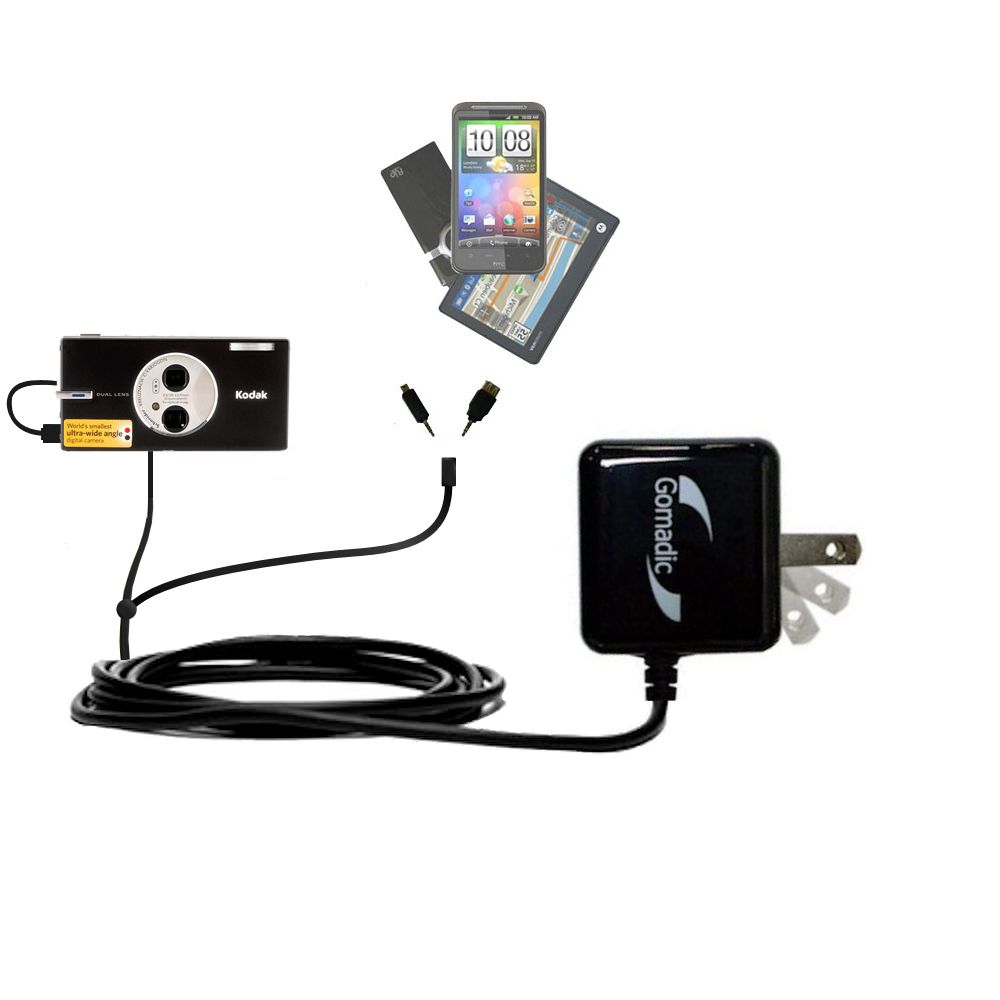 Double Wall Home Charger with tips including compatible with the Kodak V705