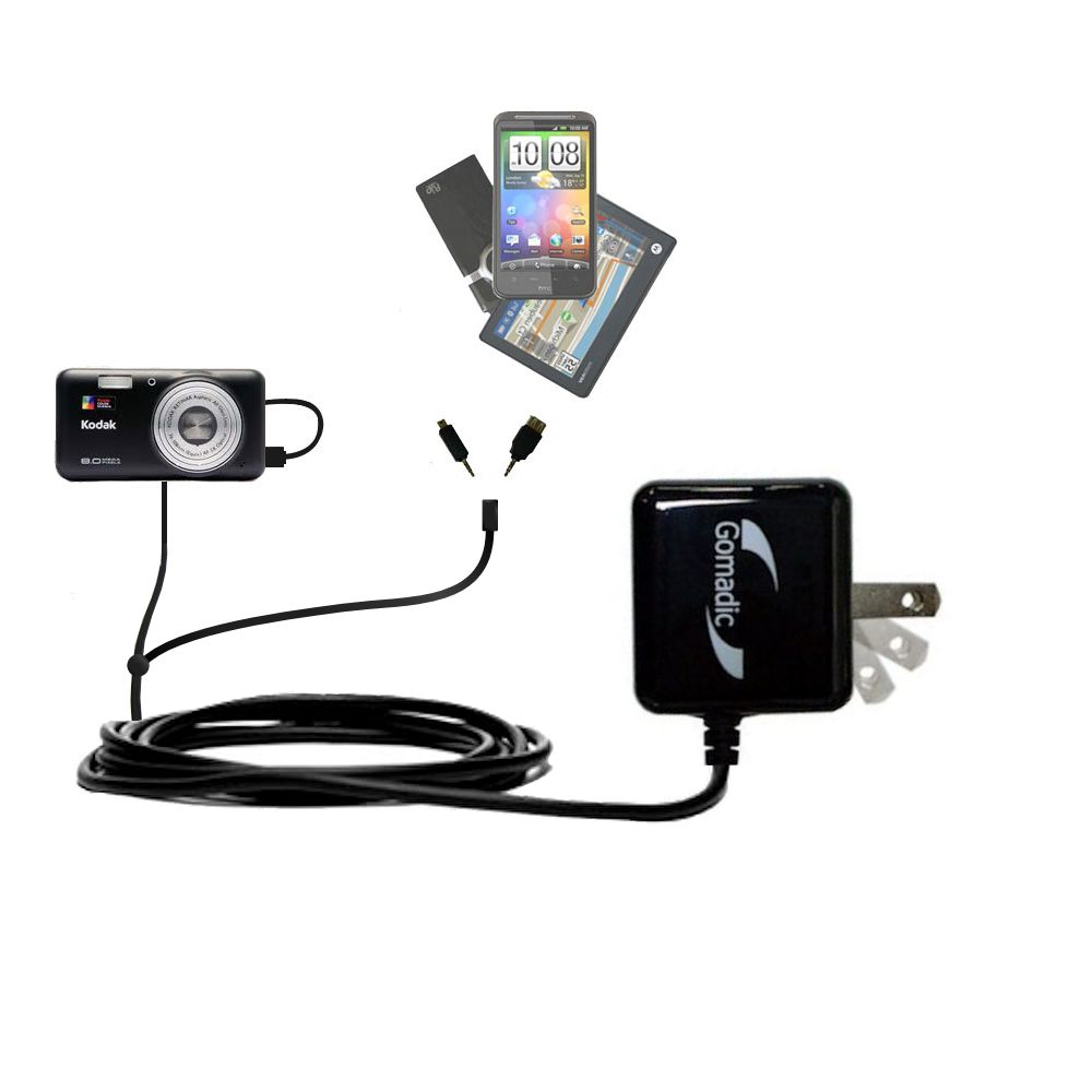 Double Wall Home Charger with tips including compatible with the Kodak V803
