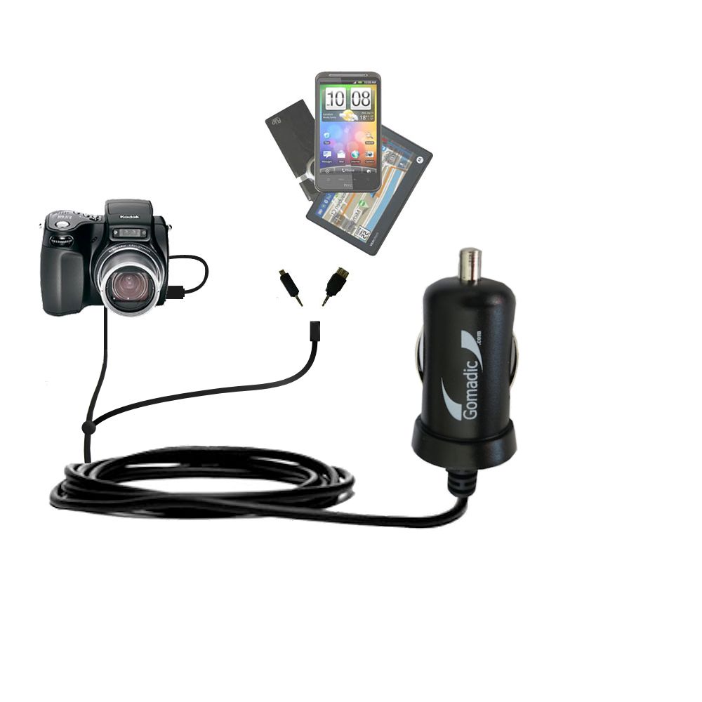 mini Double Car Charger with tips including compatible with the Kodak Z7590