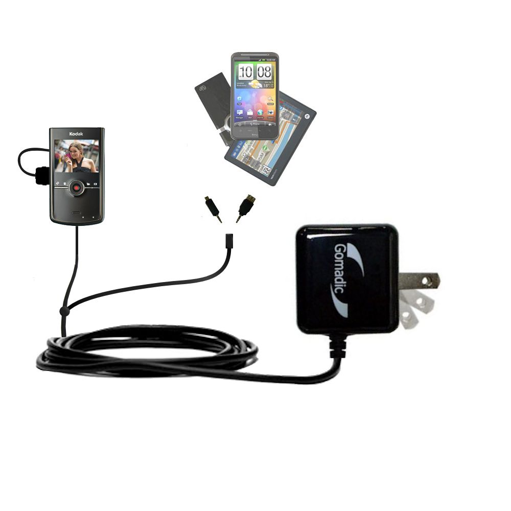 Double Wall Home Charger with tips including compatible with the Kodak Zi8 Pocket Video Camera