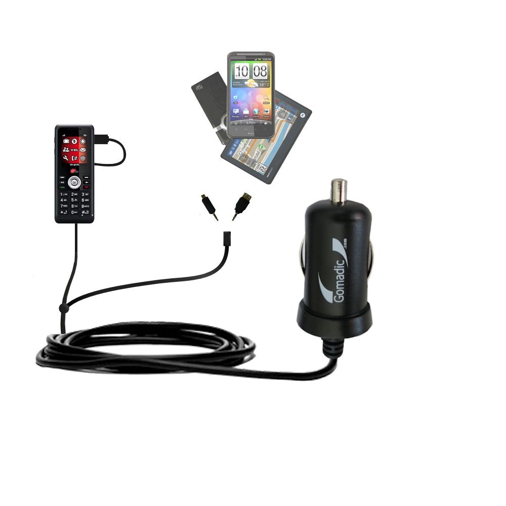 mini Double Car Charger with tips including compatible with the Kyocera  Jax
