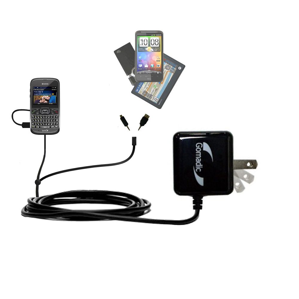 Double Wall Home Charger with tips including compatible with the Kyocera Brio