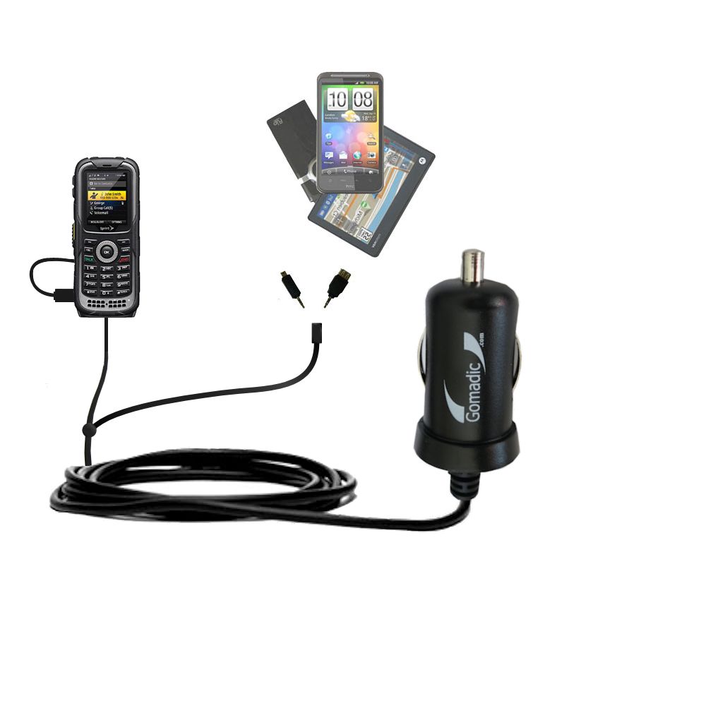 mini Double Car Charger with tips including compatible with the Kyocera DuraPlus