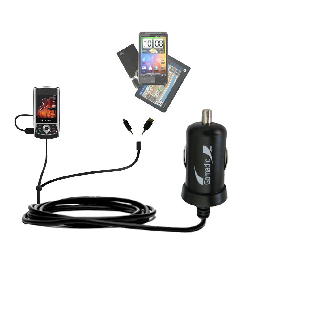 mini Double Car Charger with tips including compatible with the Kyocera E4600