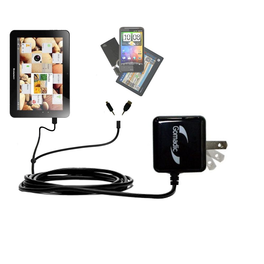 Double Wall Home Charger with tips including compatible with the Lenovo IdeaTab S2110