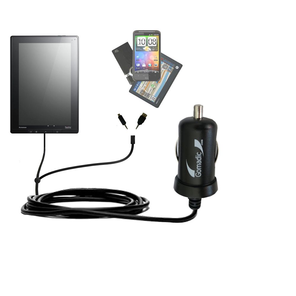 mini Double Car Charger with tips including compatible with the Lenovo ThinkPad 1838 / 1839